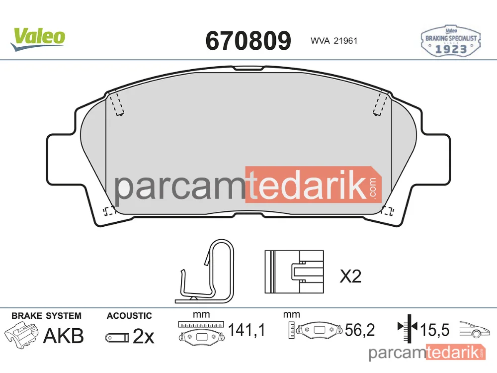 670809 | Fren Balatası — Toyota Avensis Liftback, Toyota Avensis, Toyota MR2 II
